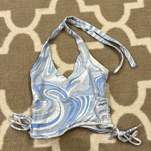 Hollis yet blue and white marble tie top